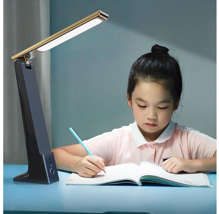 可折疊小臺燈學習專用護眼書桌學生宿舍床頭兒童寢室充電式大容量 雙11全館免運