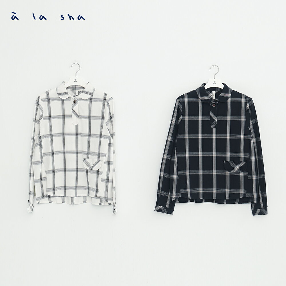 a la sha 格紋造型長袖襯衫 2
