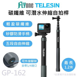 TELESIN泰迅 運動攝影機專用 碳纖維 1.2米可伸縮自拍桿 適用 GOPRO/SJCAM GP-162