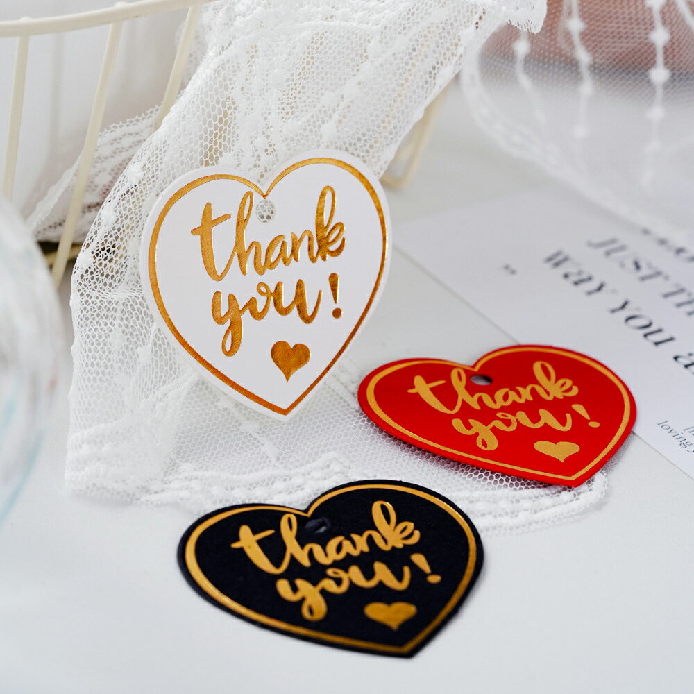 愛心小吊牌100入 燙金小吊牌 禮物卡 禮盒卡 小吊卡 標籤卡 小掛牌 手作DIY 感謝吊牌【BlueCat】【JC5593】