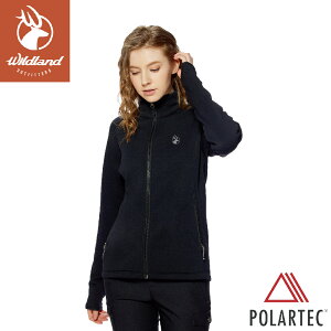 【Wildland 荒野 女 Polartec PSP彈性功能外套《黑》】P2609/薄外套/刷毛外套/中層衣