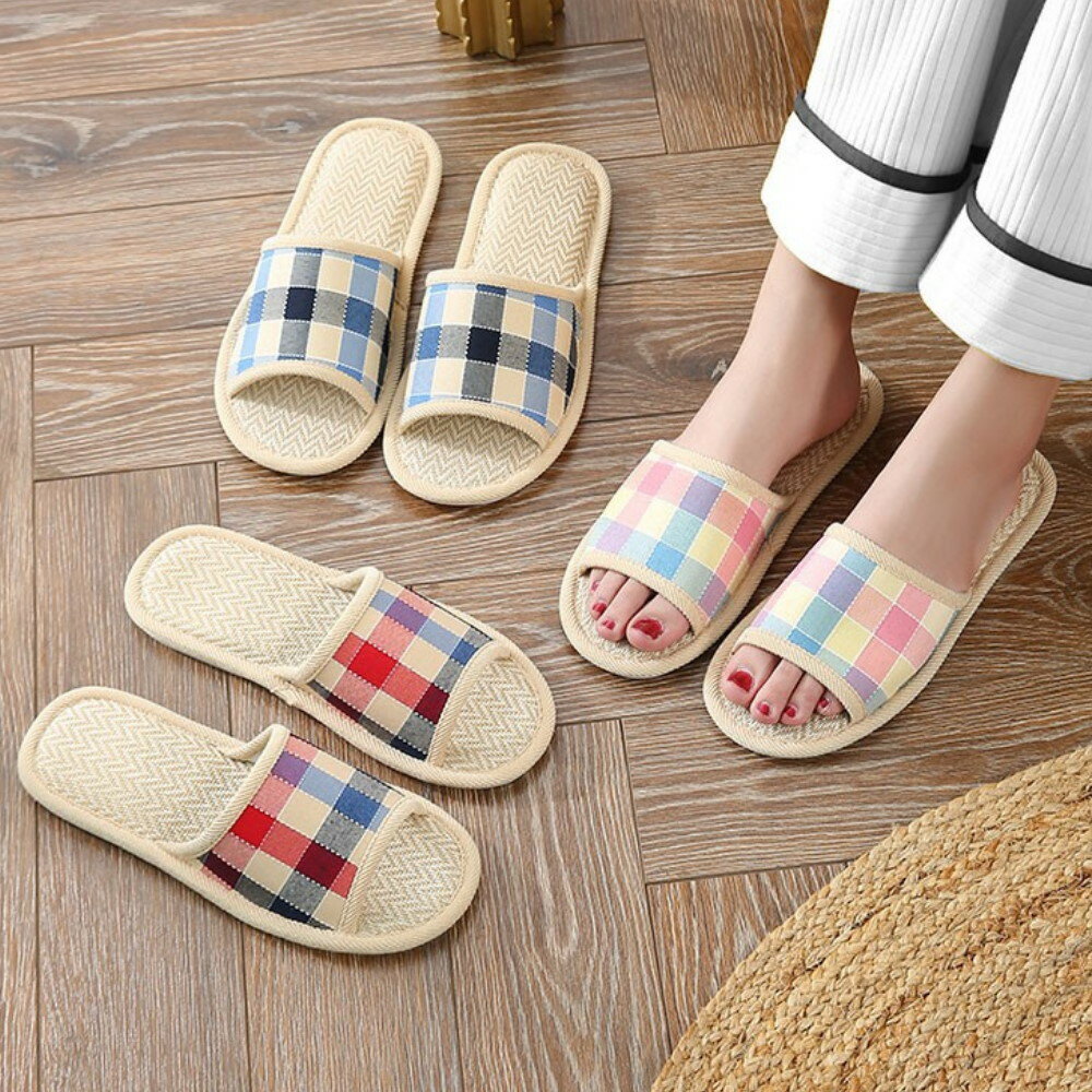 亞麻拖鞋 日系 透氣 室內拖 室內拖鞋 保暖 拖鞋 情侶拖鞋 居家拖鞋【GM175】  123便利屋