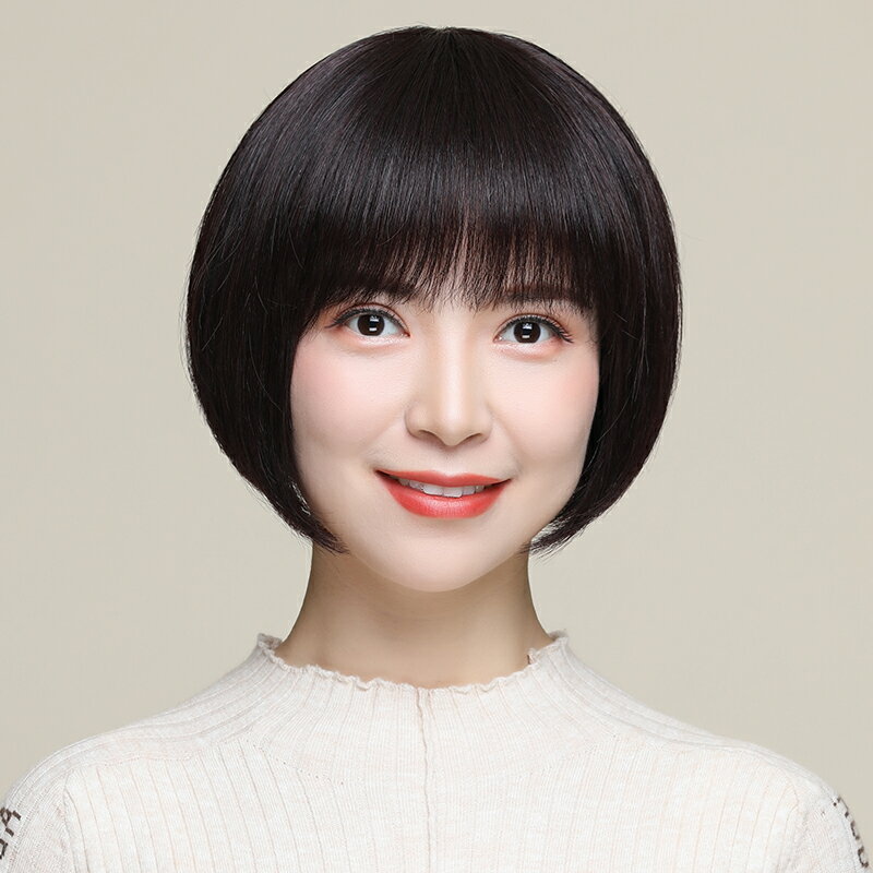 短假髮整頂真髮絲-手織頂心直髮鮑伯頭女假髮6款74cl32【獨家進口】【米蘭精品】