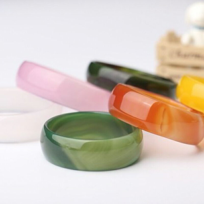 小孩子女玩具瑪瑙手鐲手環飾品兒童玉鐲寶寶生日禮物綠白粉紫紅色