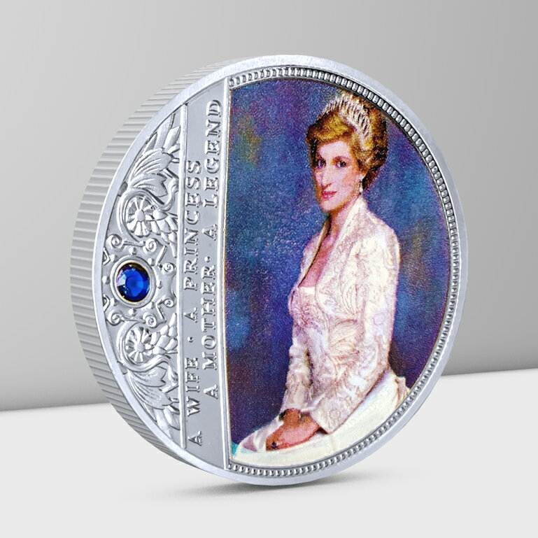 戴安娜王妃人物硬幣收藏 英國公主小禮品金屬徽章把玩幸運金銀幣 6
