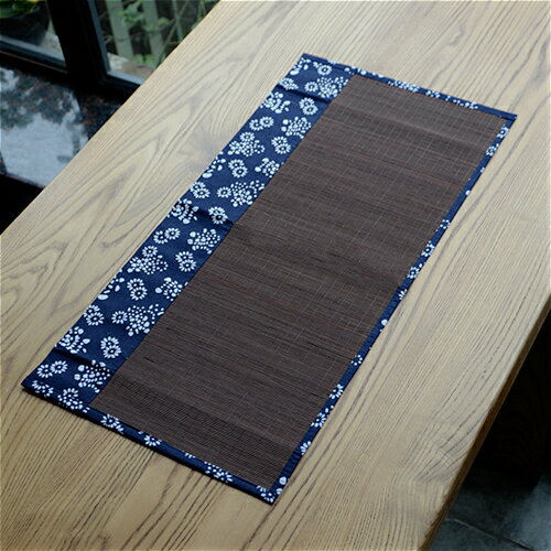 隨身簡約竹布茶墊 茶席布藝茶墊竹桌旗包竹墊茶簾竹席隔熱茶盤墊 6