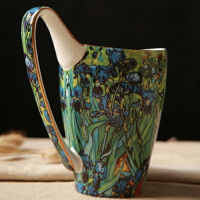 咖啡杯 彩繪馬克杯-梵谷名畫大容量陶瓷水杯3色72ax25【獨家進口】【米蘭精品】