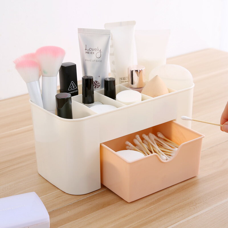 抽屜化妝品收納盒多功能化妝刷整理盒桌面首飾護膚品分格梳妝盒子