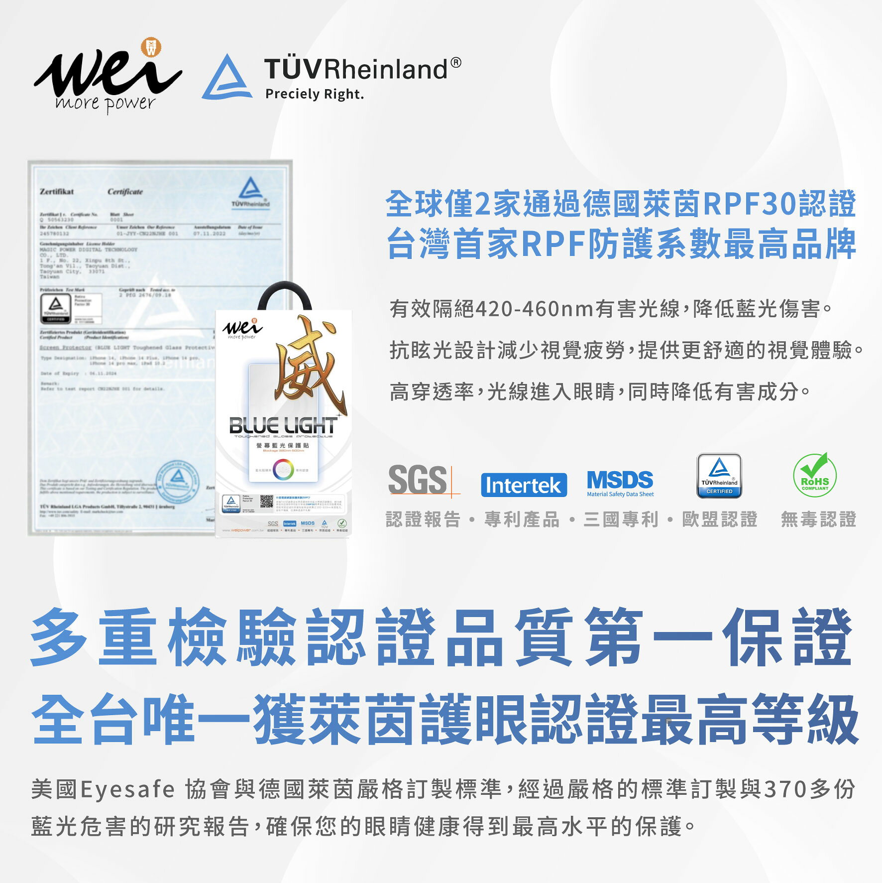 膜力威 德國萊茵 TÜV BLR60 抗藍光 9H 玻璃貼 保護貼 iPad Pro 13吋 2024 6