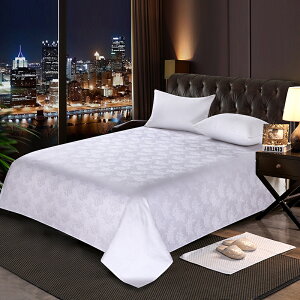 酒店賓館床上用品批F純棉提花白床單定制訂做美容院足療褥單罩子