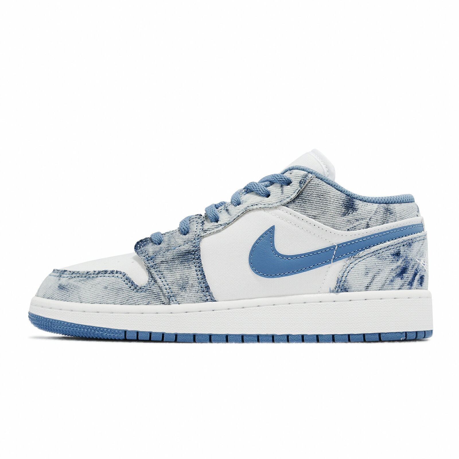 Nike Air Jordan 1 Low GS 大童 女鞋 藍 白 單寧 牛仔 AJ1 喬丹