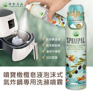 【Spraypal噴寶】橄欖皂液泡沫式氣炸鍋專用洗滌噴霧(氣炸鍋、水波爐、烤箱、抽油煙機、樂扣保鮮盒、保溫瓶、噴霧)250ml