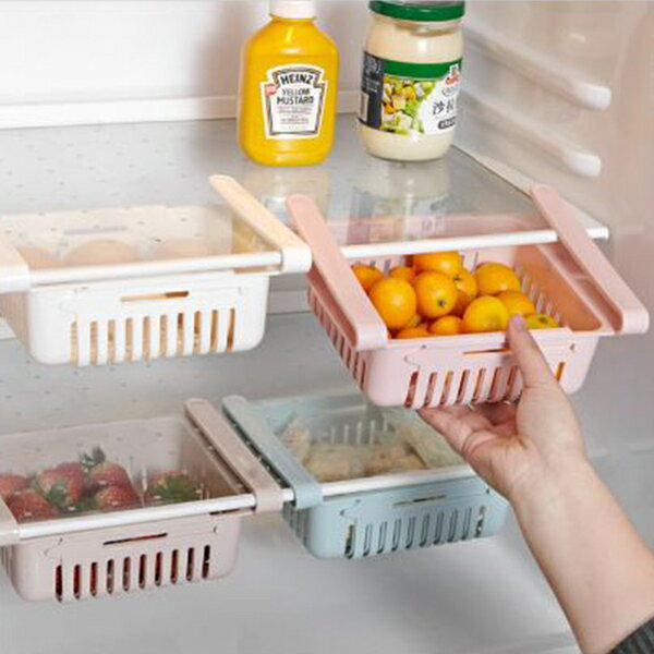 PS Mall【J1918】伸縮冰箱隔板層 冰箱保鮮抽拉式整理分類收納架