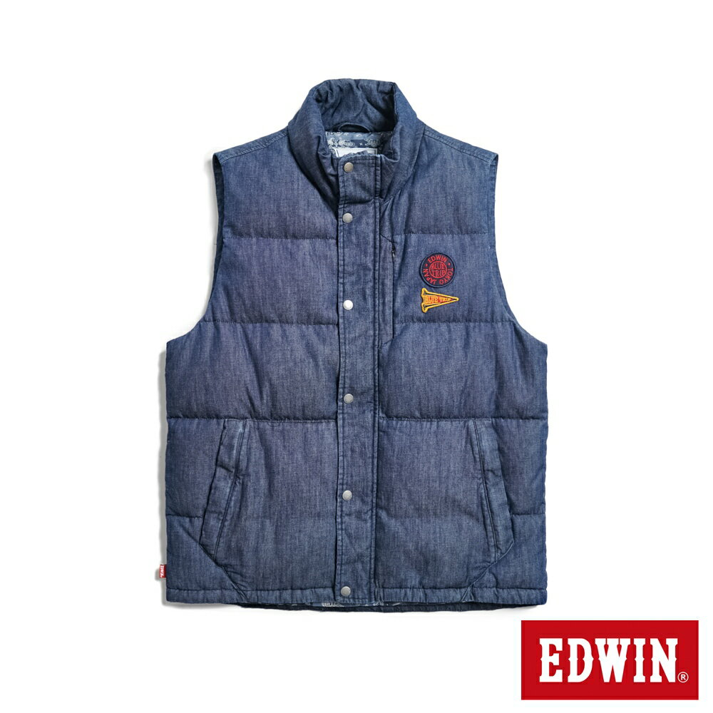 EDWIN BLUE TRIP 阿美咖羽絨背心-男款 原藍色