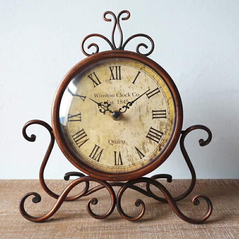 熱薦歐式鐵藝靜音創意座鐘復古時鐘 客廳裝飾鐘錶 時鐘北歐 全部 飛貨