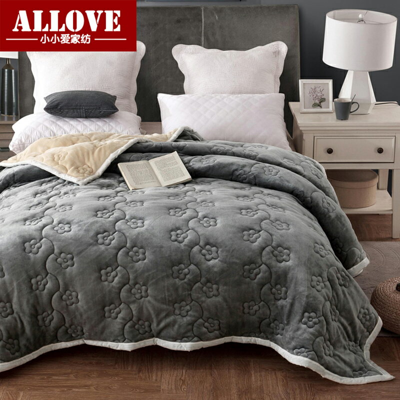法萊絨三層加厚復合毯單雙人珊瑚絨冬季簡約純色保暖蓋被子毛毯子