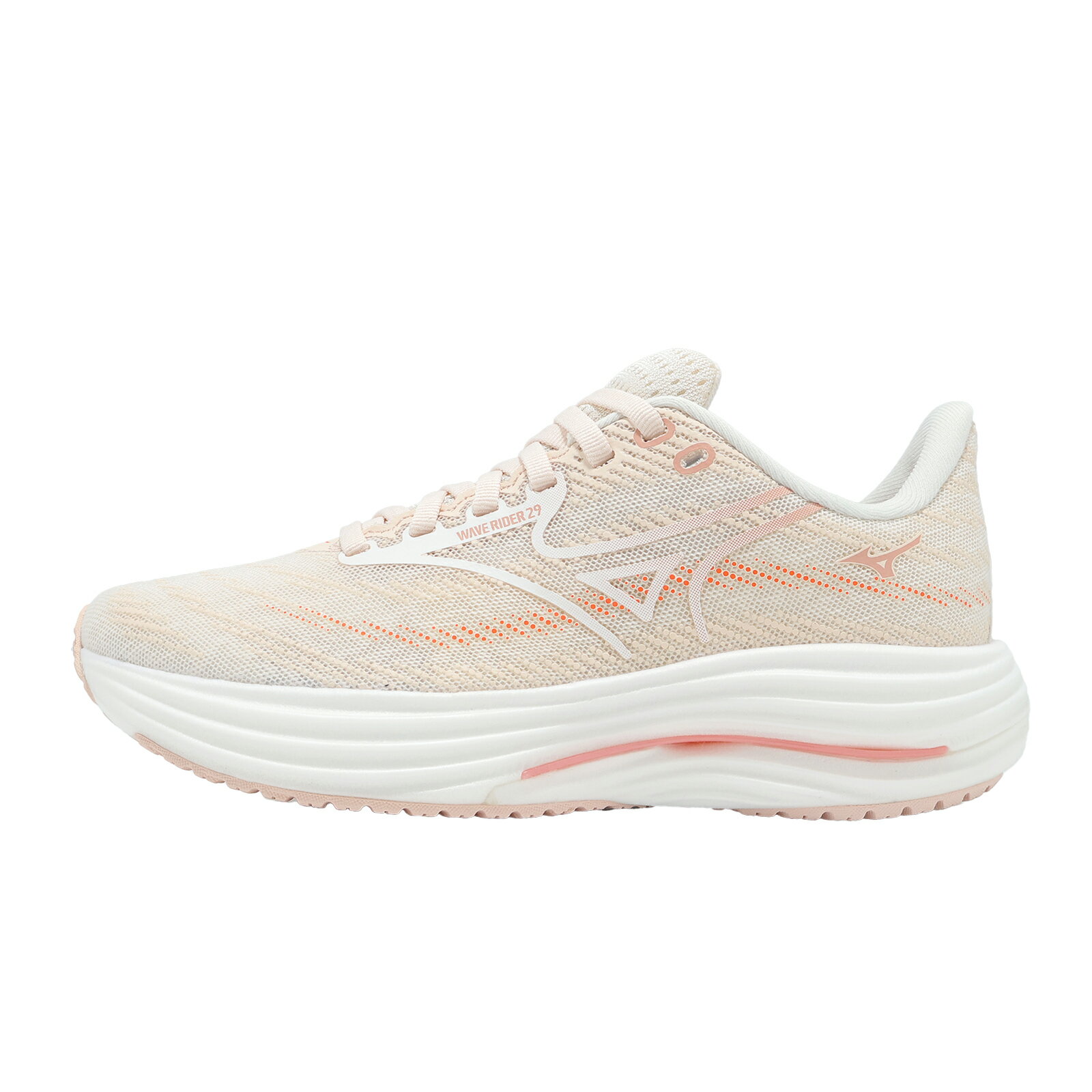 Mizuno 美津濃 慢跑鞋 Wave Rider 29 女鞋 粉 白 波浪片 緩震 運動鞋 路跑 J1GD2503-73