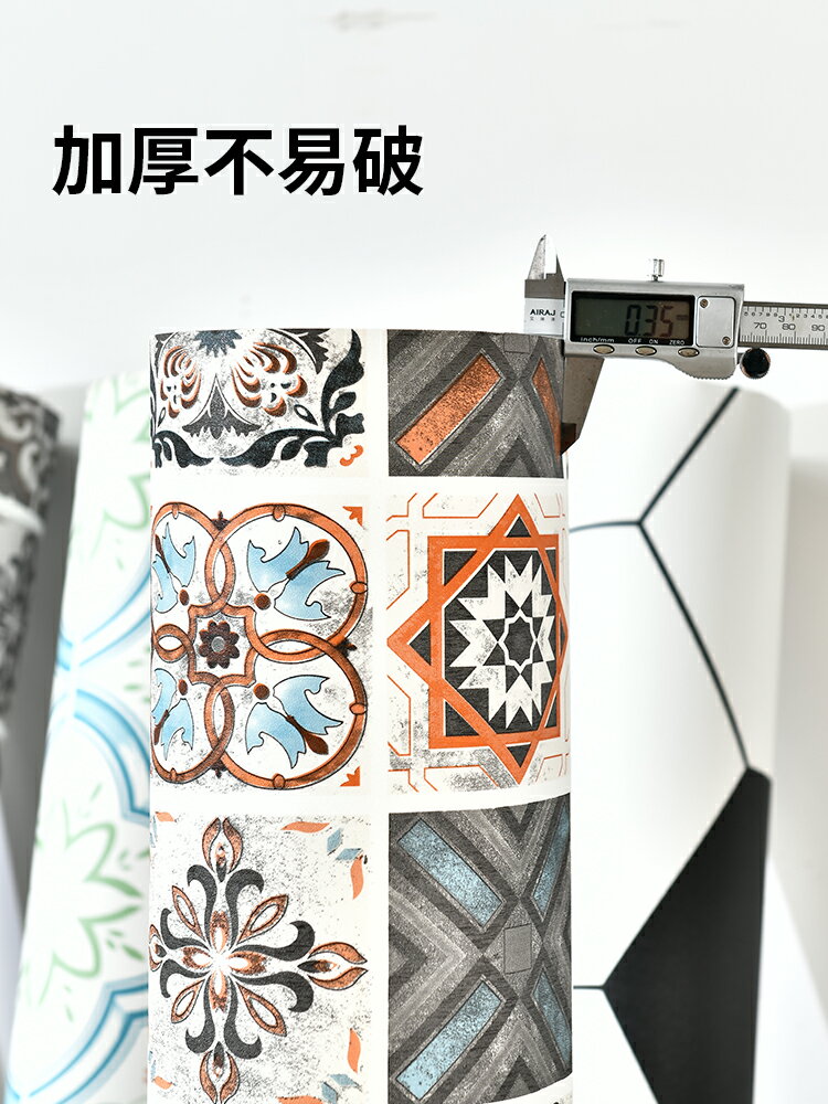 自粘墻紙廚房防水地板貼紙墻貼家具翻新全包保護膜耐磨客廳地板革 3