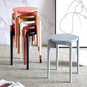 塑料凳子家用加厚客廳塑料小凳子北歐熟膠創意圓凳簡約化妝梳妝凳