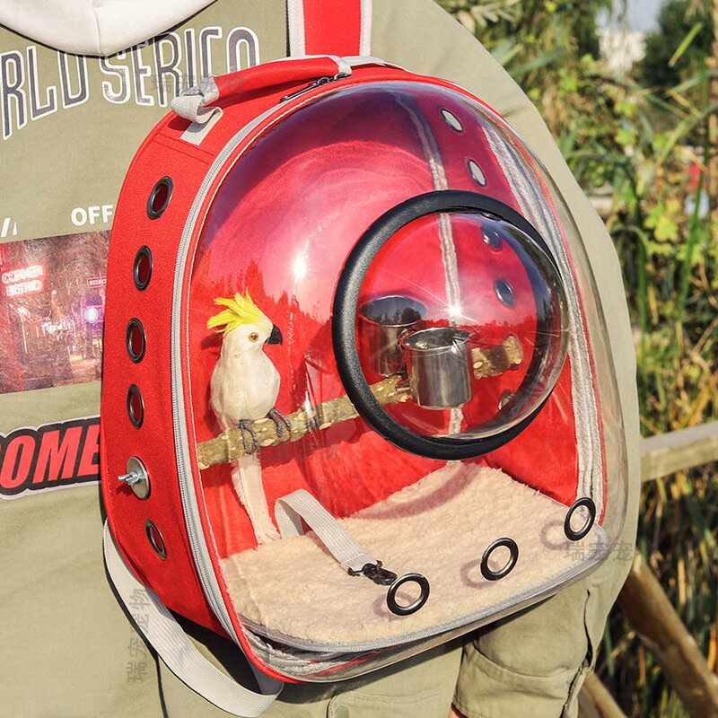鸚鵡專用太空包 鸚鵡專用 透明寵物背包 鸚鵡外出包 太空包 寵物外出包 寵物太空包 鸚鵡外出背包 鳥用外出包 八哥鳥籠