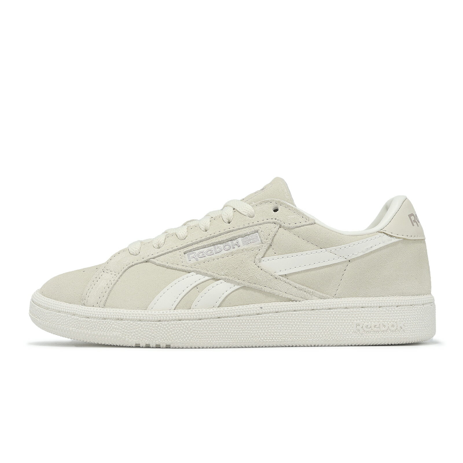 Reebok 休閒鞋 Club C Grounds UK 女鞋 米 灰 復古 麂皮 低筒 100220809