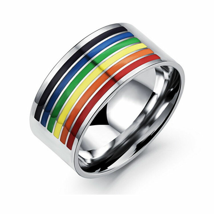 <br/><br/>  【5折超值價】最新款時尚精美特色彩虹造型男款鈦鋼戒指<br/><br/>