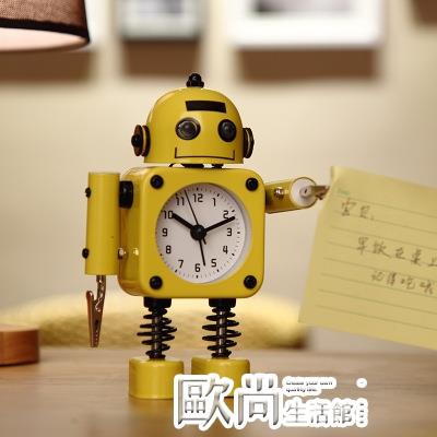 鬧鐘學生用鬧鐘兒童卡通專用鬧鈴床頭可愛創意個性機器人小男孩時鐘錶