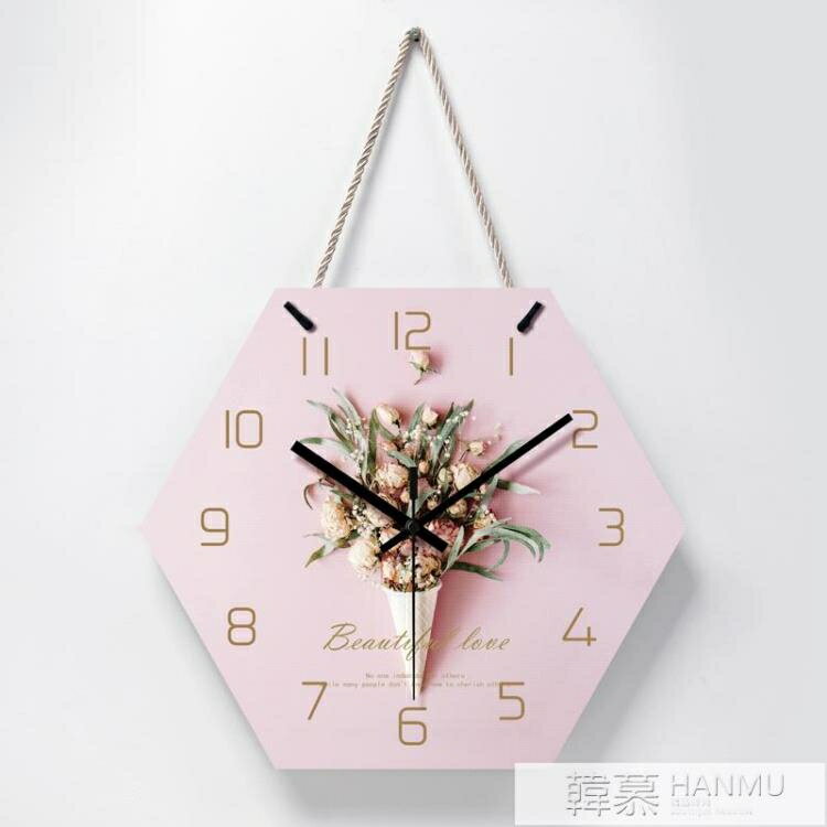 北歐時鐘掛牆臥室創意個性裝飾鐘錶掛鐘客廳靜音掛錶家用藝術壁鐘 【麥田印象】