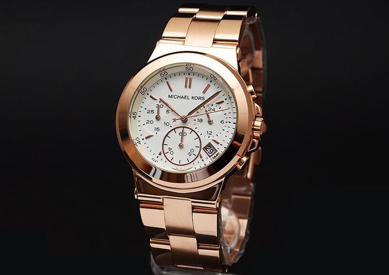 『Marc Jacobs旗艦店』美國代購 Michael Kors 時尚玫瑰金簡約時尚三眼腕手錶
