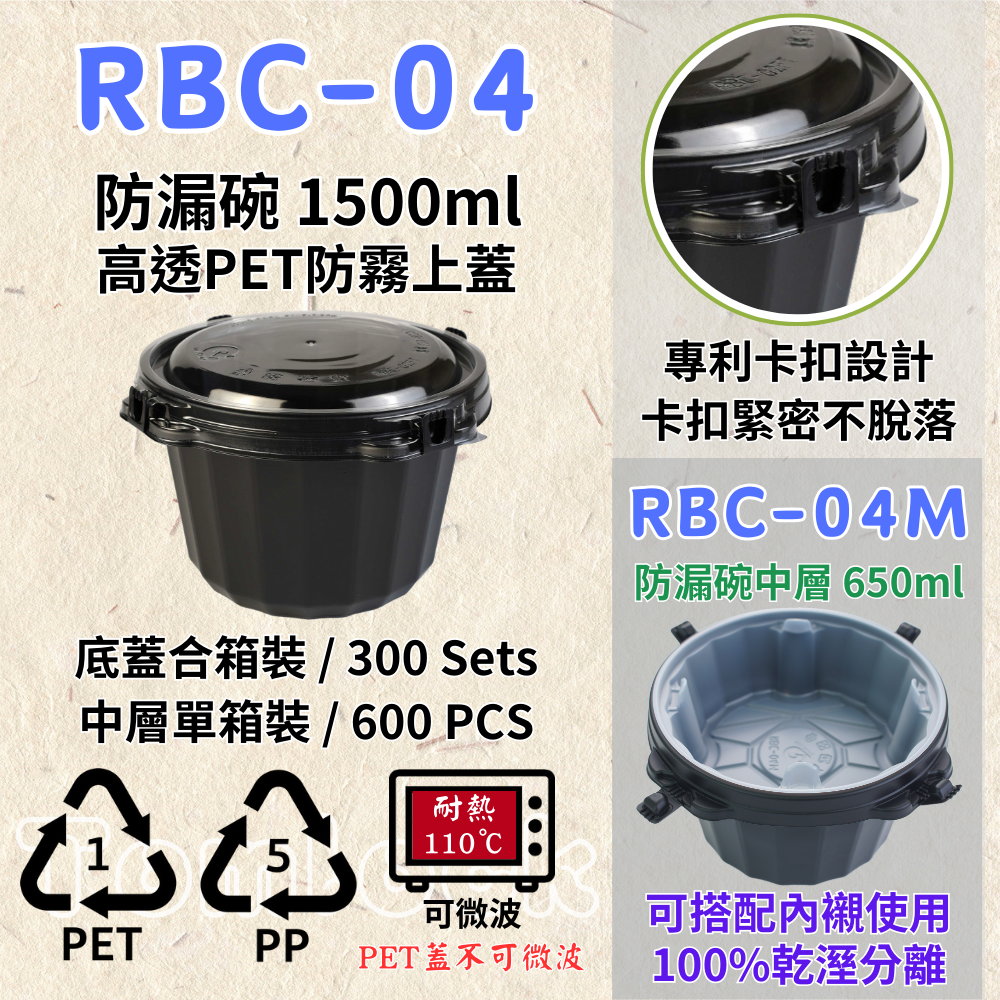 RELOCKS RBC-04 PET蓋 防漏碗 扣式餐盒 微波餐盒 黑色餐盒 自扣盒 外帶餐盒 便當盒 自扣 免洗碗 外帶碗 湯碗 麵碗 餐碗 碗盤 一次性餐盒 環保餐盒 RBC04