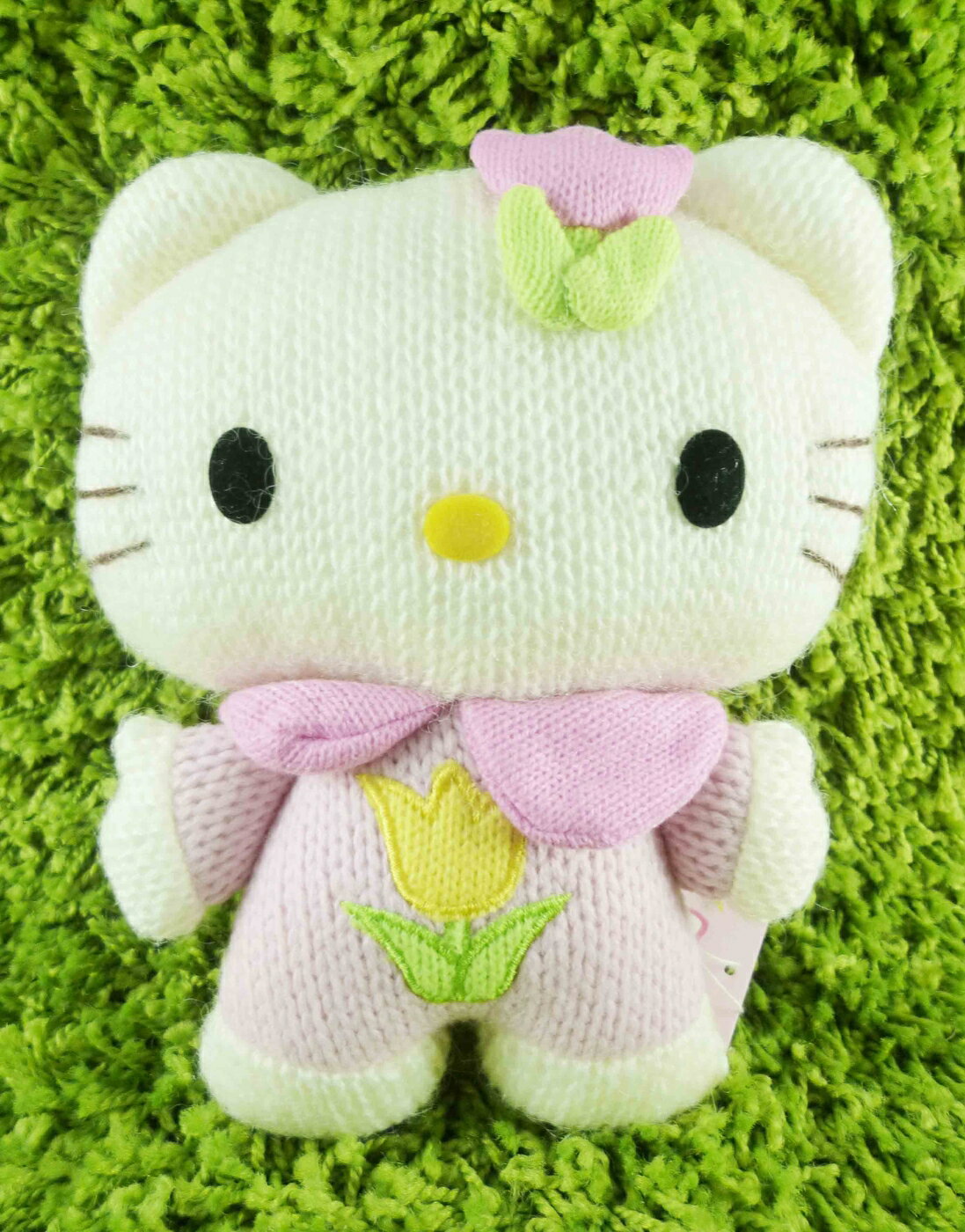 【震撼精品百貨】Hello Kitty 凱蒂貓 KITTY絨毛娃娃-針織材質-鬱金香造型-M 震撼日式精品百貨