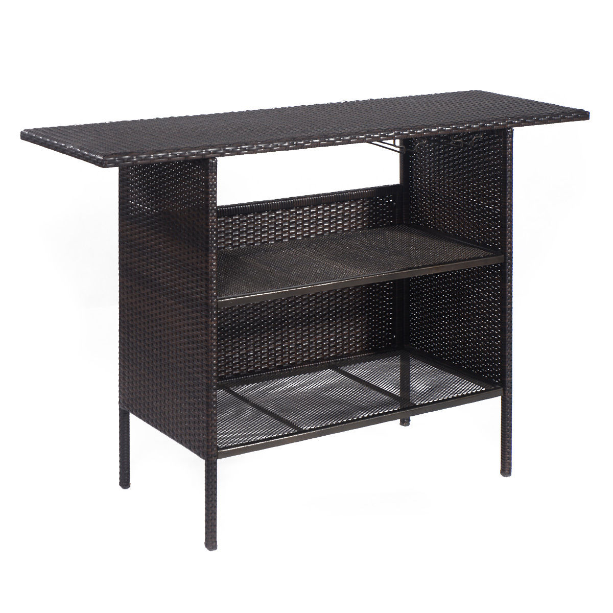 Costway: Costway Outdoor Rattan Wicker Bar Counter Table ...