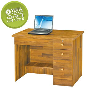 書桌【YUDA】集成柚木 全木心板 3.5尺 書桌/寫字桌/工作桌/電腦桌 K3F 251-4