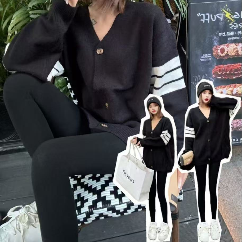 韓國發熱襪6602瘦腿薄棉竪條打底襪 高腰褲襪 顯瘦連腳襪