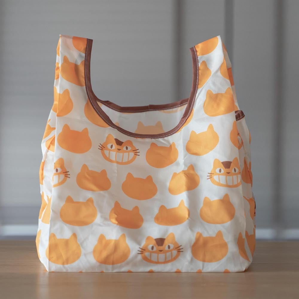 真愛日本 宮崎駿 吉卜力 龍貓 貓公車剪影 小 輕量 折疊收納 環保購物袋 購物袋 環保袋 便當袋