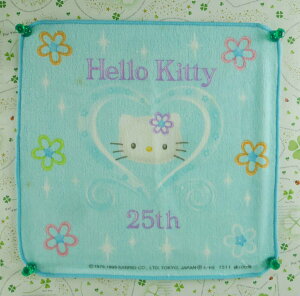 【震撼精品百貨】Hello Kitty 凱蒂貓 方巾-限量款-25周年-藍色版 震撼日式精品百貨