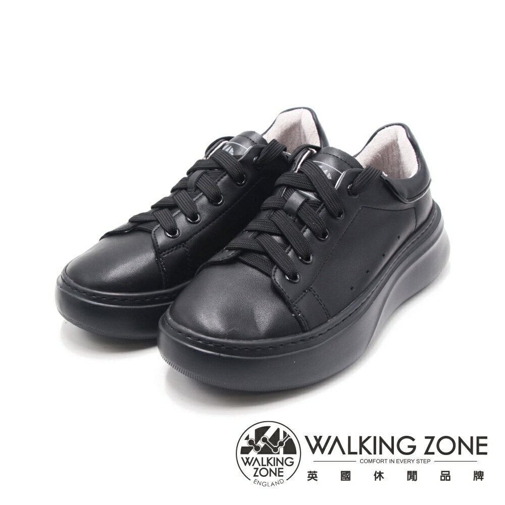 WALKING ZONE(女)厚底增高休閒鞋 女鞋-黑(另有白) 0