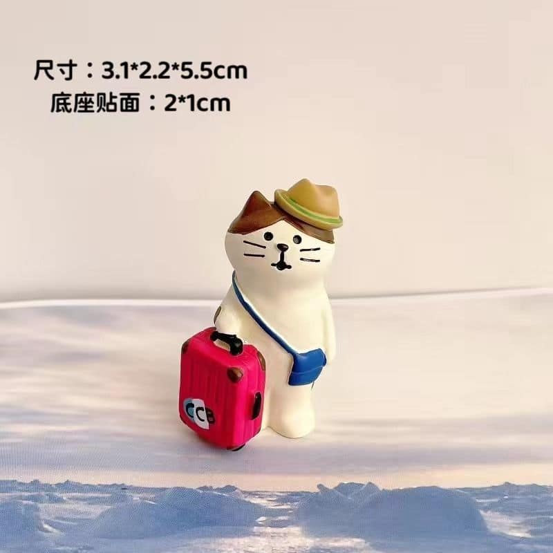 心願是成為旅行家 治癒系可愛日式貓咪畫家小擺件桌面面裝飾品 7