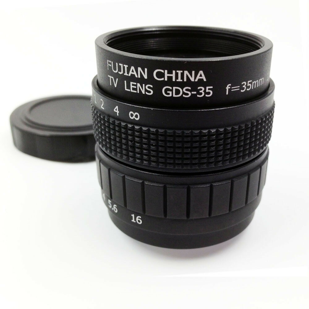 新藝 35mm F1.7定焦鏡頭CCTV電影鏡適用於富士索尼M43微單相機【Snowbelle優選】