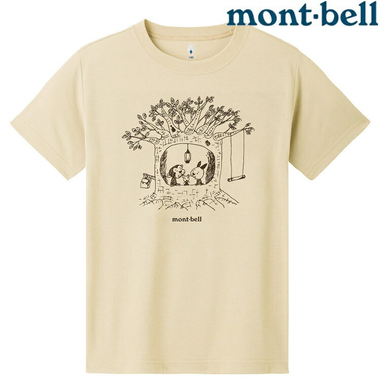 Mont-Bell Wickron 兒童排汗短T/幼童排汗衣 1114574 TREE HOUSE IV 象牙白