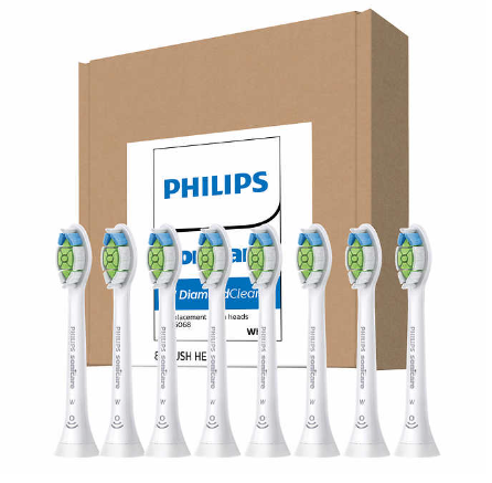 [3美國直購] Philips Sonicare W 白色 8入 DiamondClean 標準型音波震動牙刷頭_A2228181