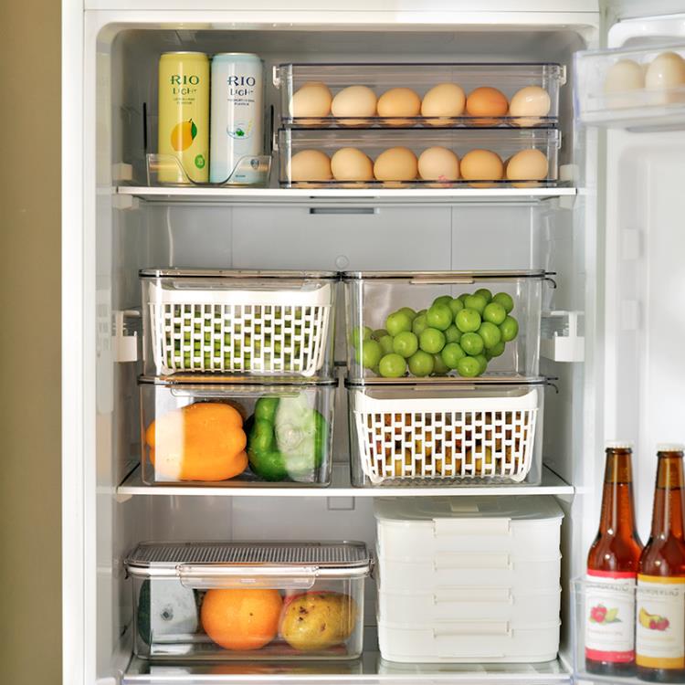 懶角落保鮮盒冰箱專用多功能家用水果蔬菜瀝水儲存帶蓋食品收納盒
