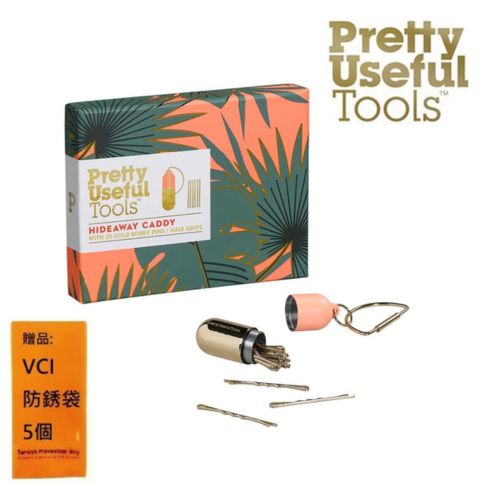 【Pretty Useful Tools】隨身髮夾迷你收納罐-附金色髮夾 包裝盒珊瑚礁款式設計