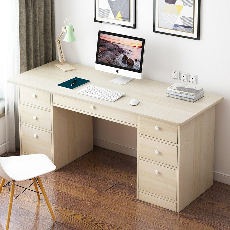 電腦桌 辦公桌 家用仿實木色辦公桌簡約現代書桌臥室單人學生寫字電腦臺式桌子