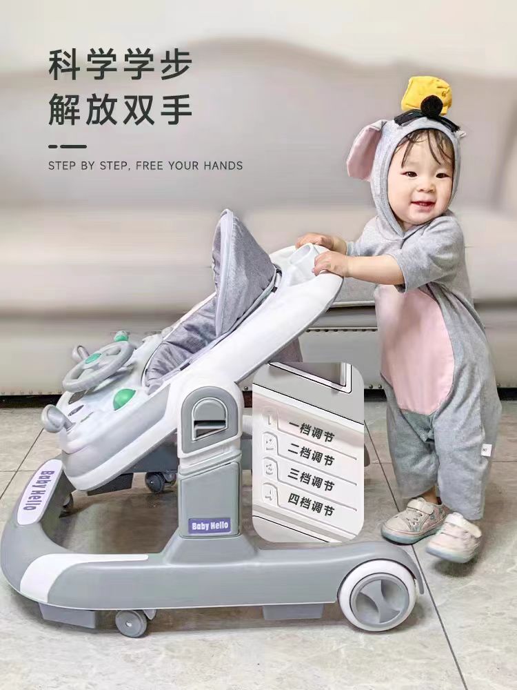 嬰兒學步車防O型腿新款多功能男女寶寶坐推防側翻可折疊學步神器