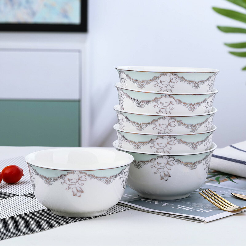 碗家用單個創意個性精致可愛組合湯碗高腳碗方碗套裝陶瓷飯碗北歐