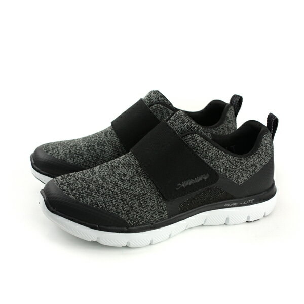 SKECHERS Flex Appeal 2.0 懶人鞋 休閒鞋 魔鬼氈 女鞋 黑色 12898BKW no782