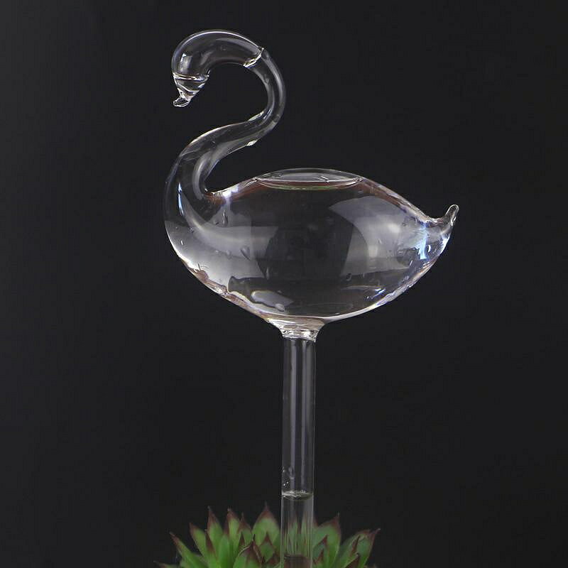 自動滲水小鳥澆花器手工製作透明玻璃懶人澆花器家用綠植盆栽澆水