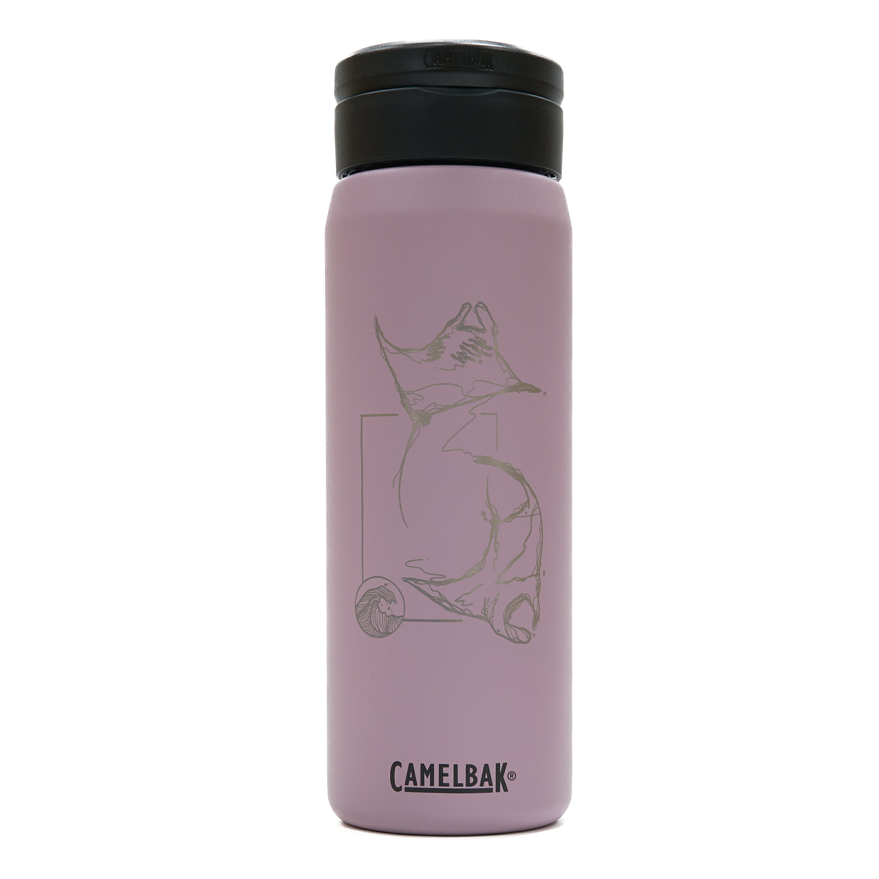 【【蘋果戶外】】Camelbak 限量-海洋質感生活 紫 魟魚【750ml】FIT CAP 黑 不鏽鋼保冰保溫水瓶 保冰水瓶 登山水壺吸管水壺 25oz 保冰水壺 登山水壺 單車水壺