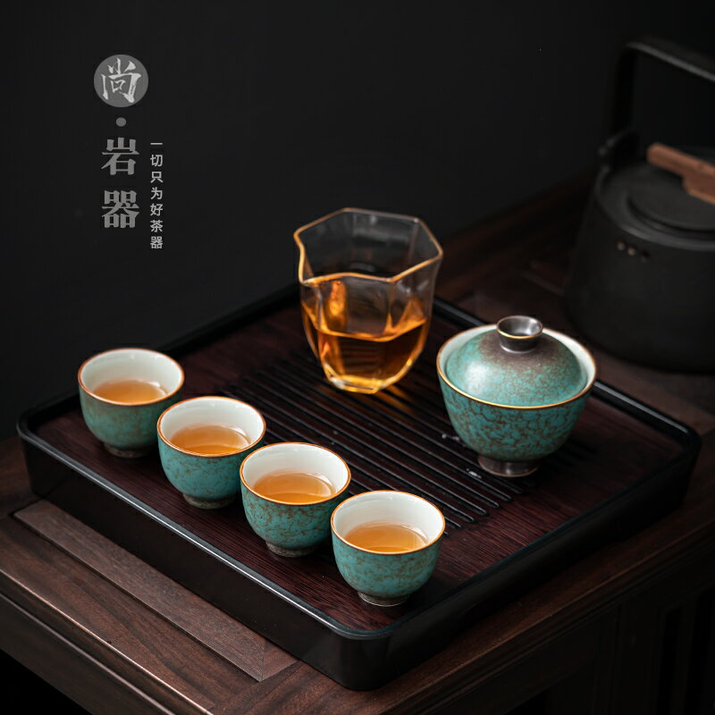 日式茶具套裝家用小型功夫茶具蓋碗茶杯整套辦公室會客泡茶小套